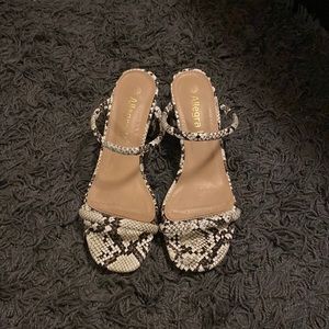 Snake Pattern Mini Block Heel Size 6.5